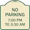Signmission No Parking 7-00 Am to 3-30 Pm Heavy-Gauge Aluminum Architectural Sign, 18" x 18", TG-1818-23603 A-DES-TG-1818-23603 - alternate 1